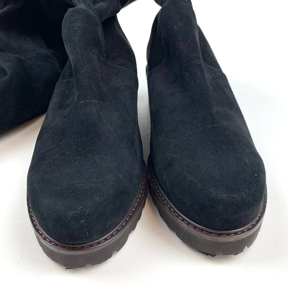 Stuart Weitzman Over The Knee Boots Suede Leather Low Block Heel Lug Sole 9.5 B - Picture 4 of 11